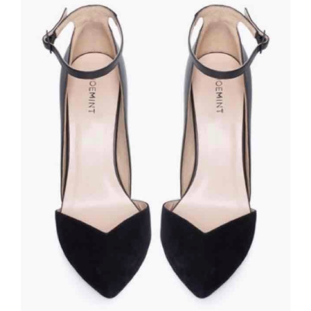 Suede pointy heels